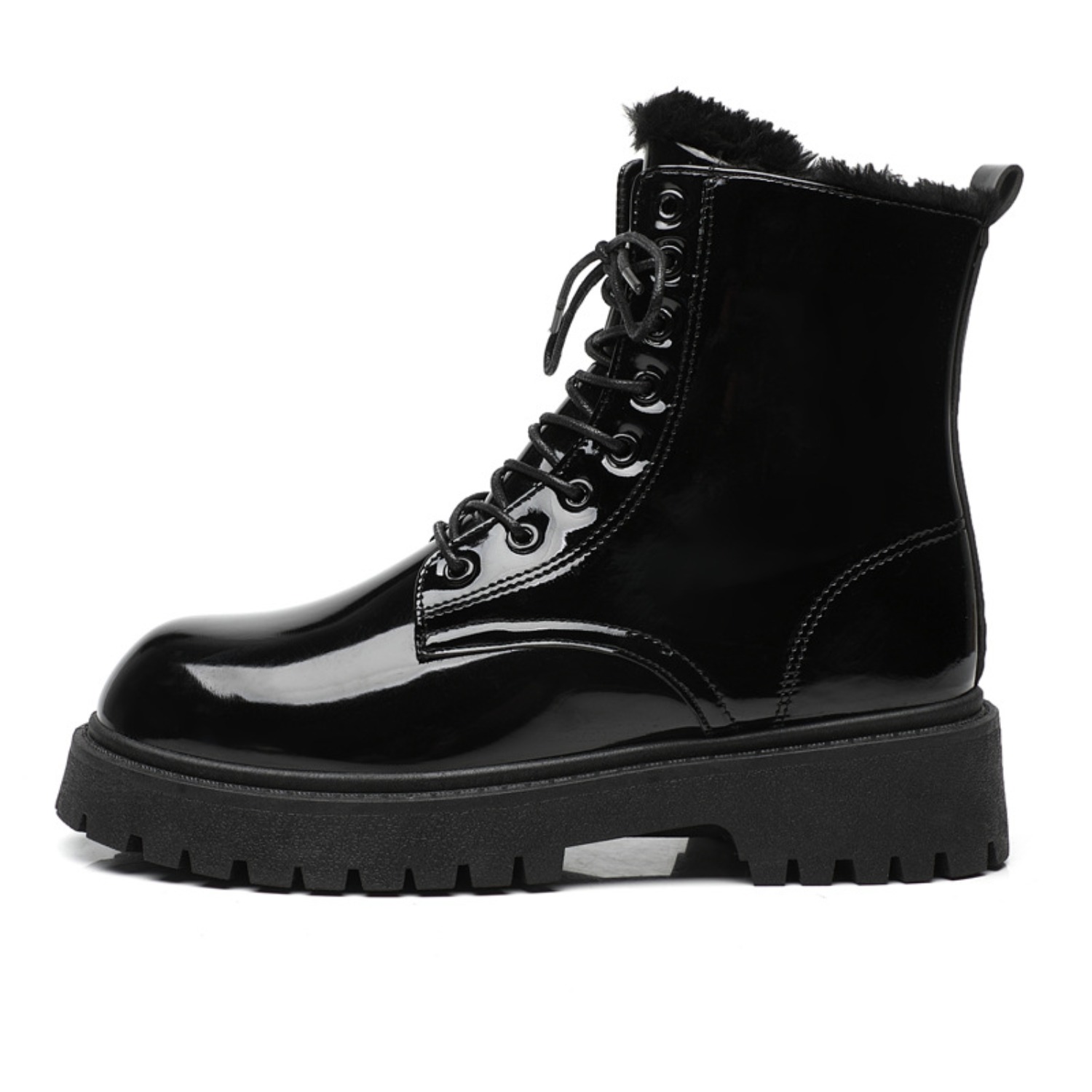 Men'S Shoes For Work - Men's warm plush high-top boots winter