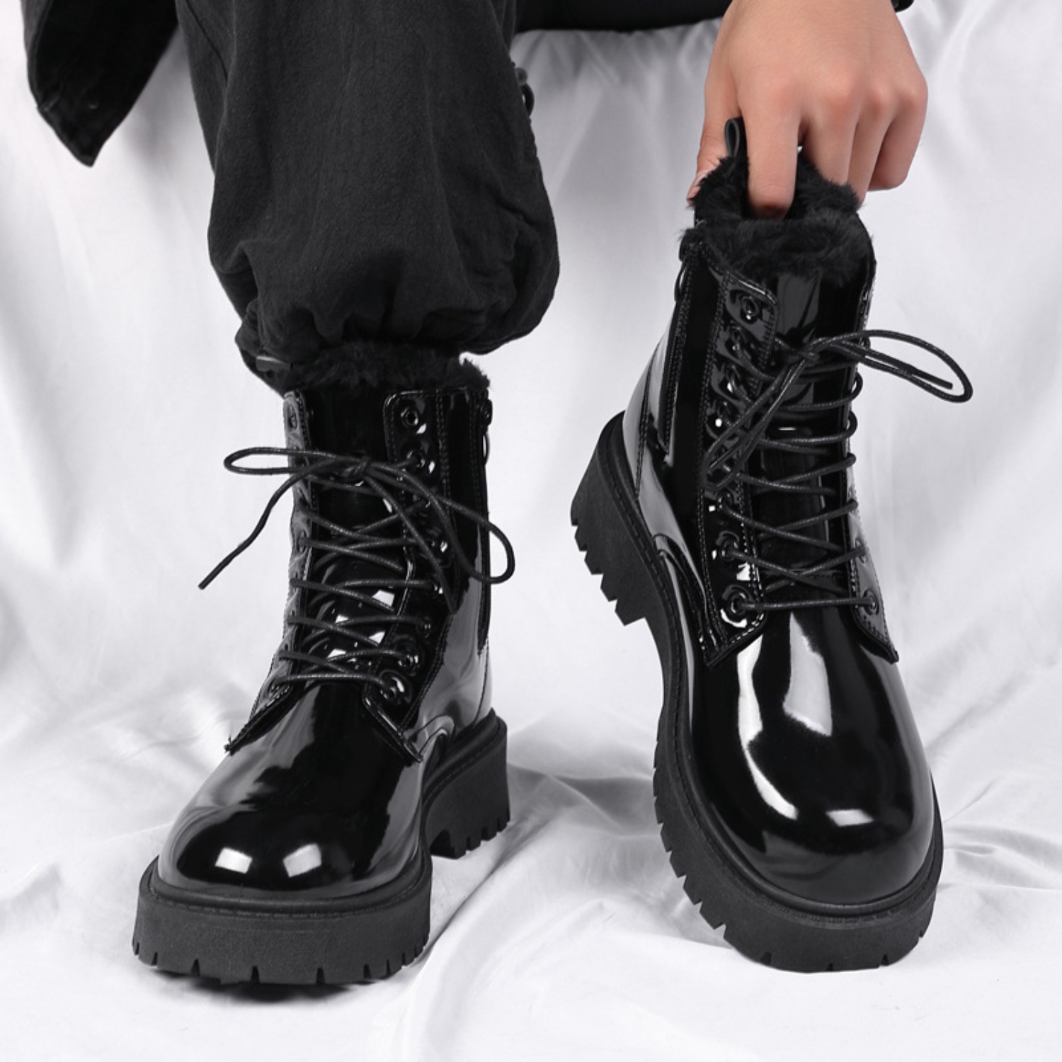Men's warm plush high-top boot - đánh giá và giá Men'S Shoes For Work